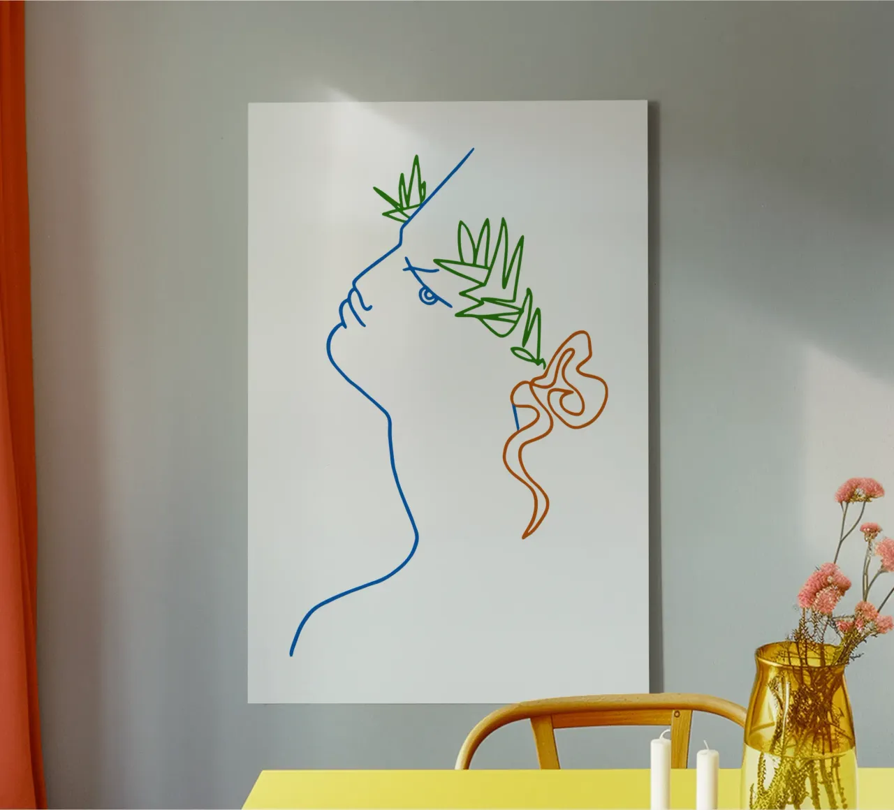 Jean Cocteau - Kunstwerk 4 canvas met Baklijst van https://www.juniqe.com/uk/shop/Henndraws