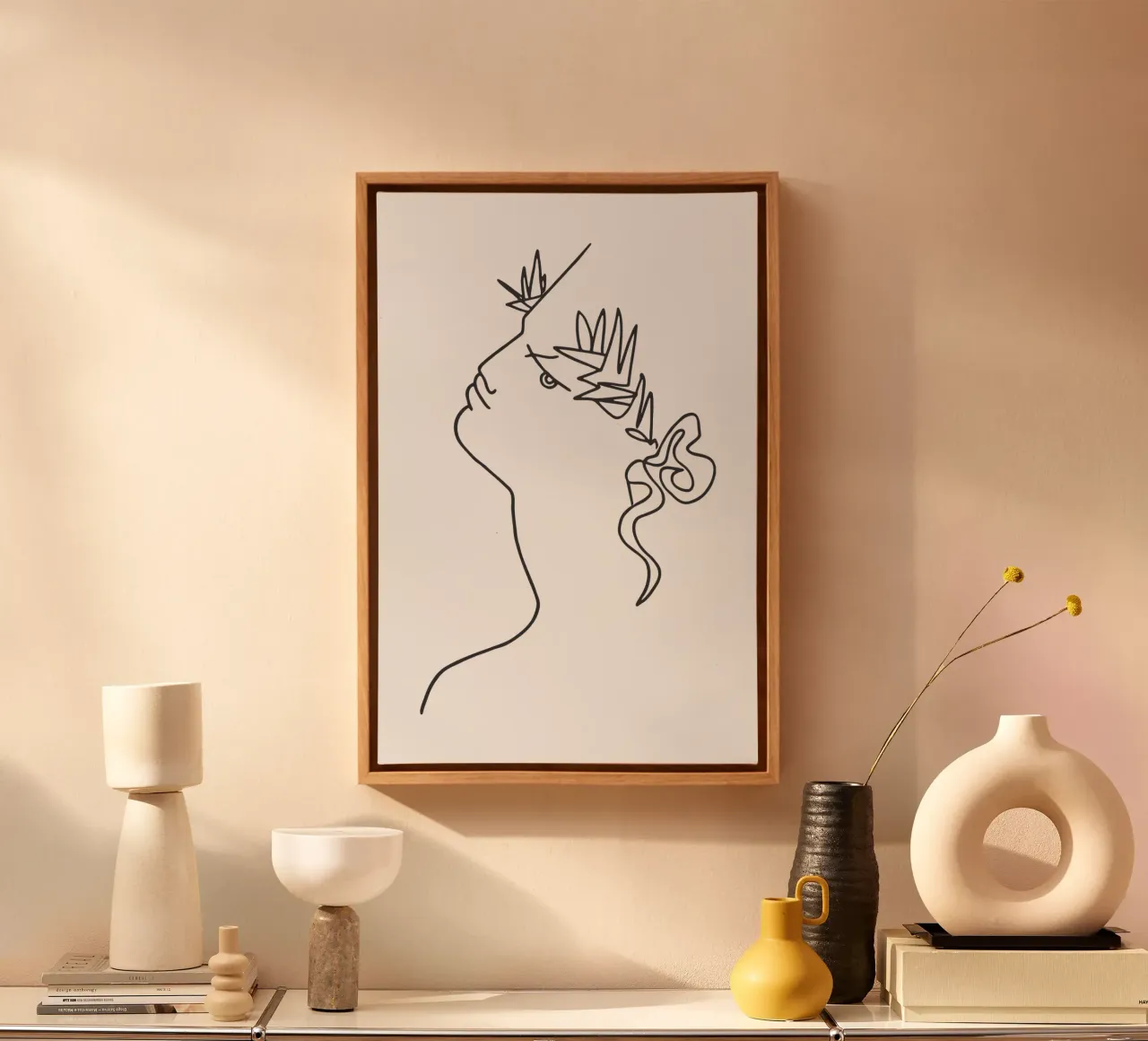 Jean Cocteau - Kunstwerk 5 canvas met Baklijst van https://www.juniqe.com/uk/shop/Henndraws