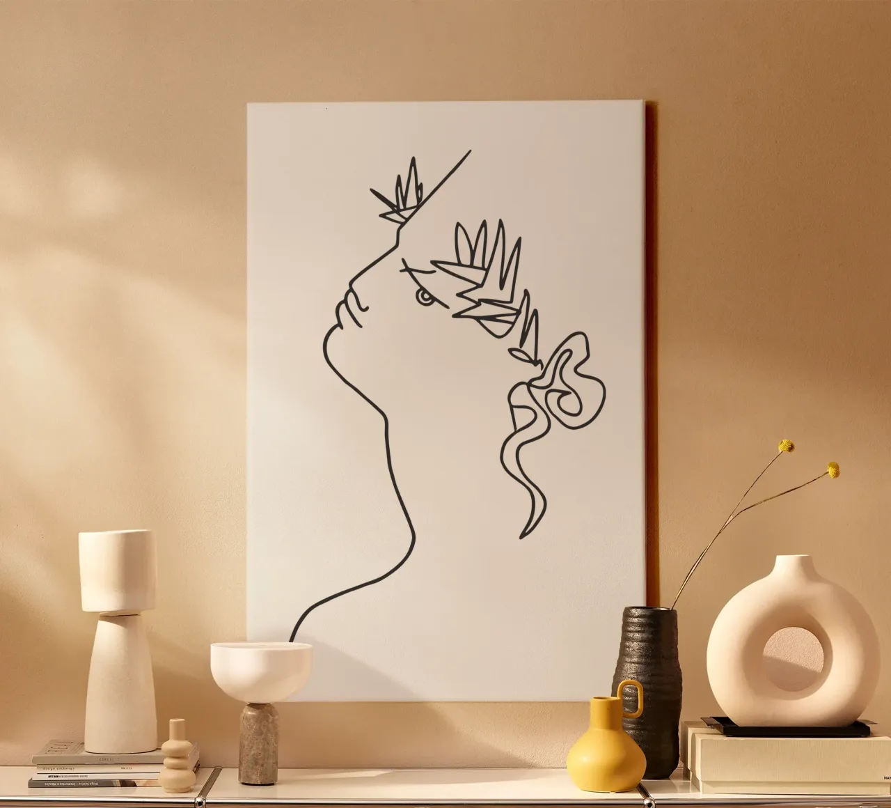 Jean Cocteau - Kunstwerk 5 canvas met Baklijst van https://www.juniqe.com/uk/shop/Henndraws