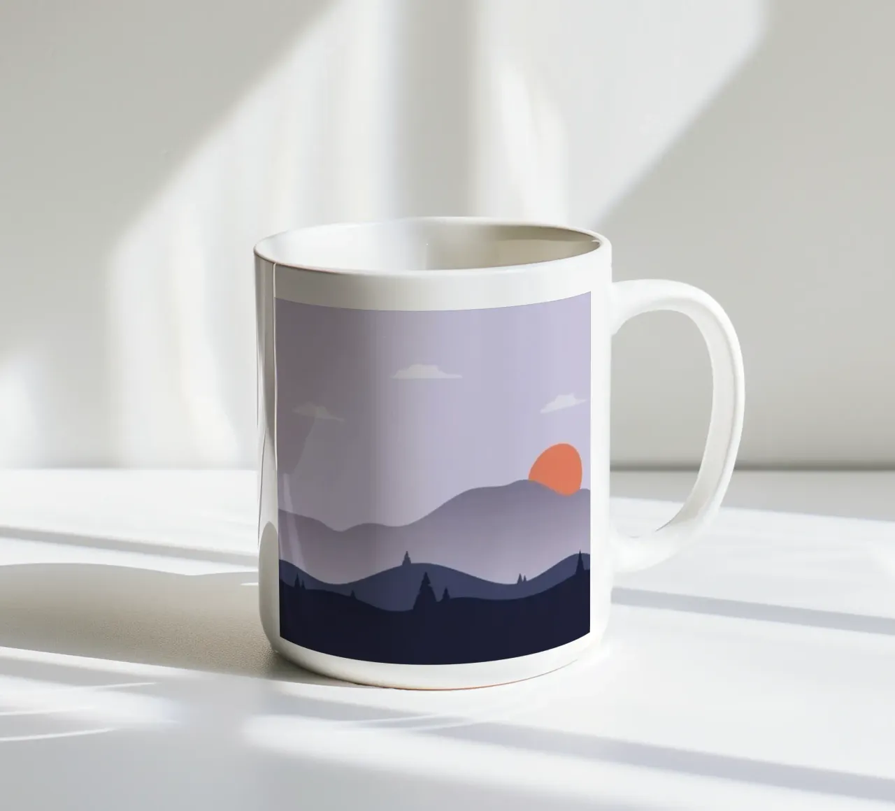 clouds sun hills nature tazza in ceramica da twillight