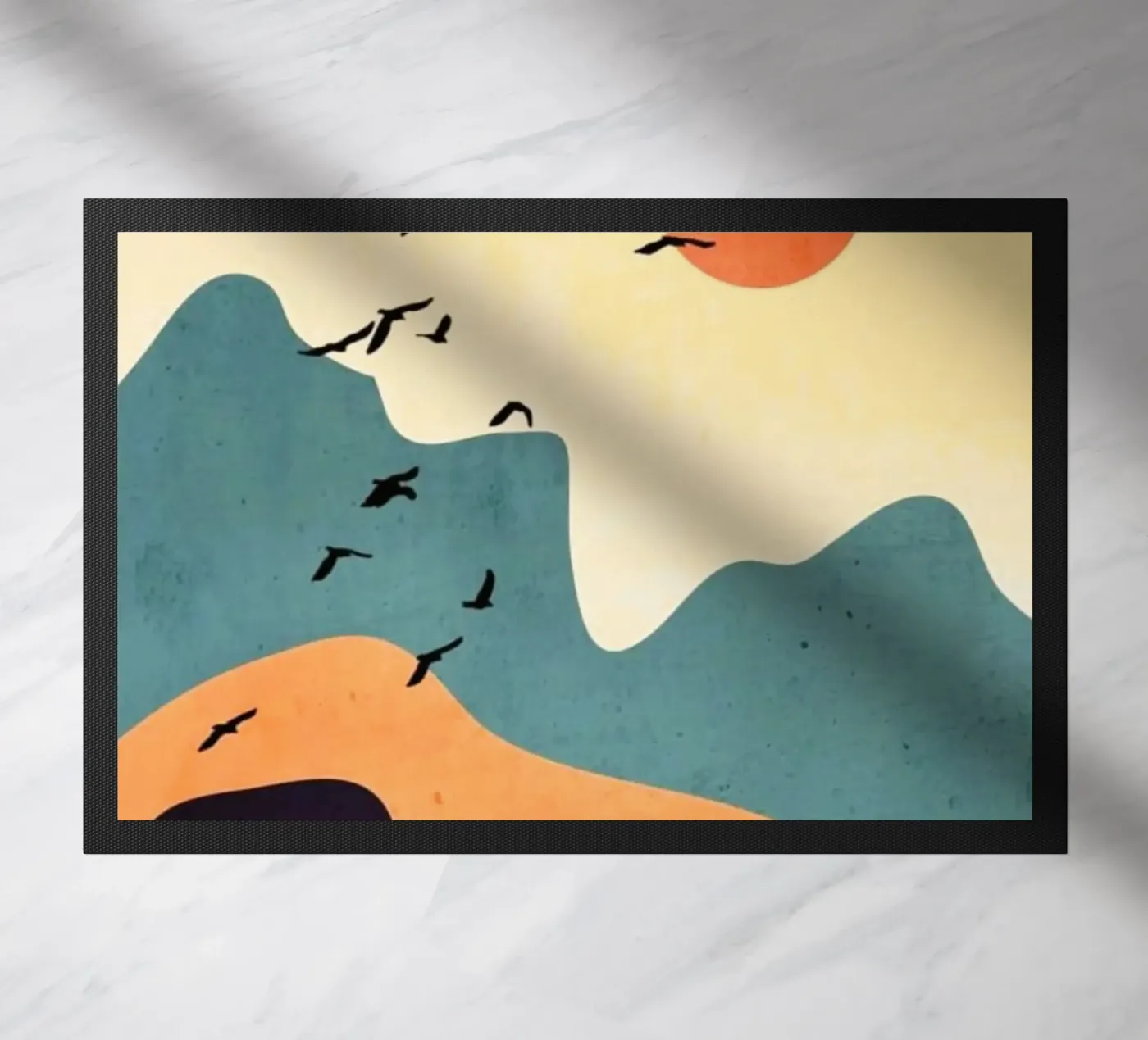 mountains sun doormat by Histrol