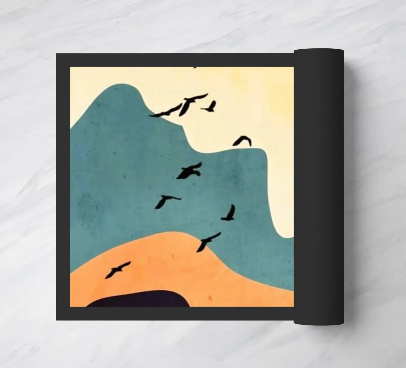 mountains sun doormat by Histrol