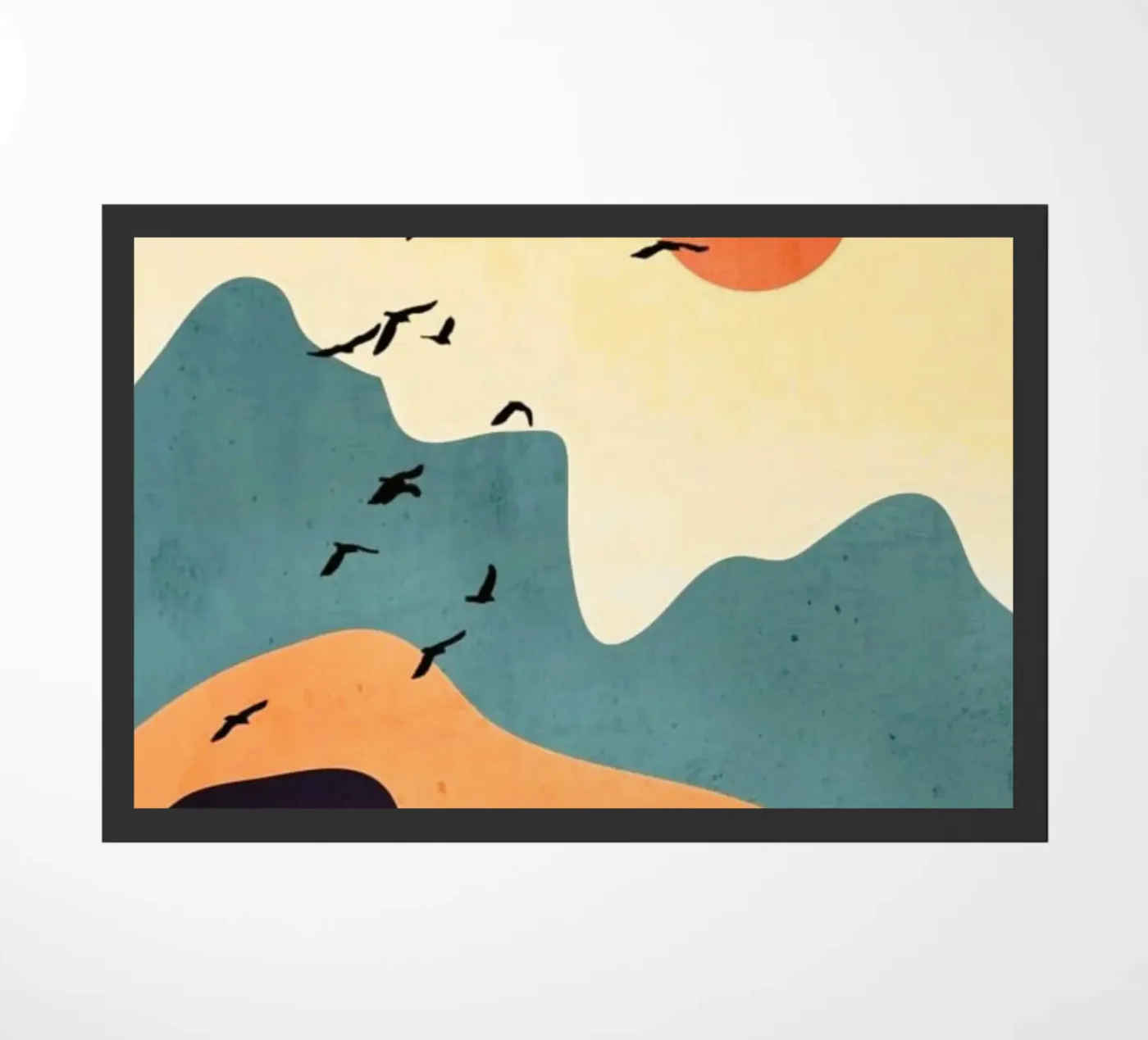 mountains sun doormat by Histrol