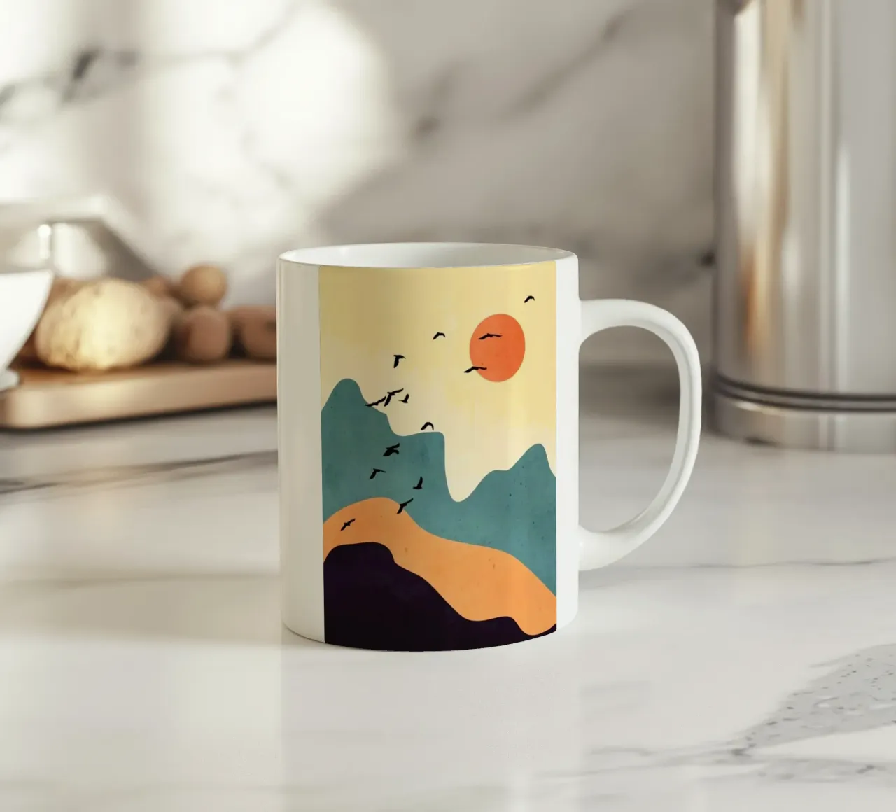 mountains sun tazza in ceramica da Histrol