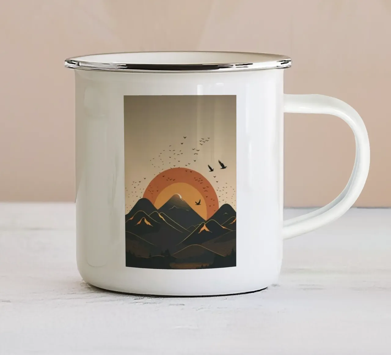 sky silhouette tazza in smalto da Histrol