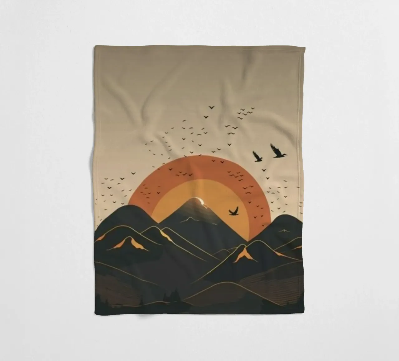 sky silhouette fleece blanket by Histrol