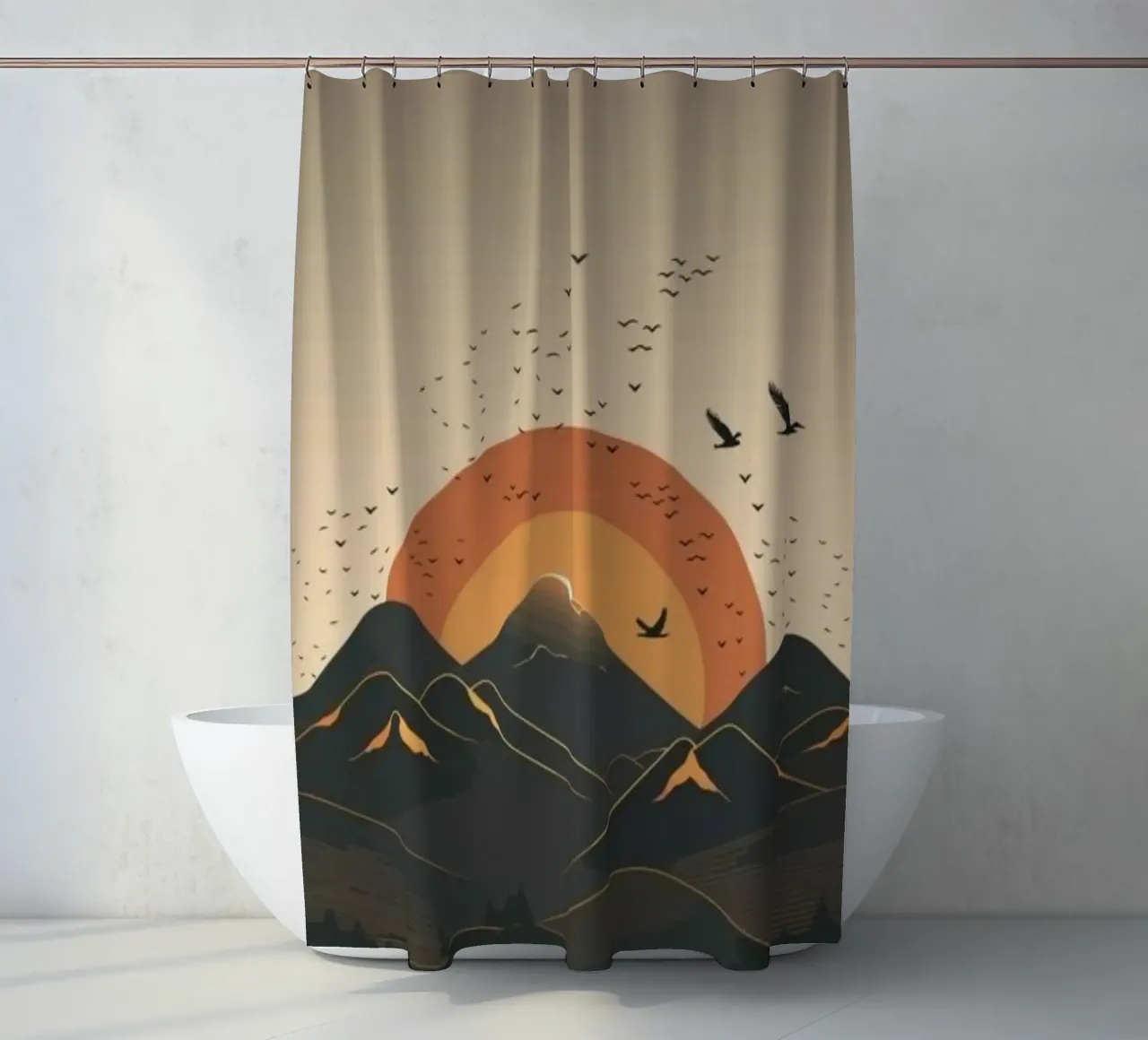 sky silhouette shower curtain by Histrol