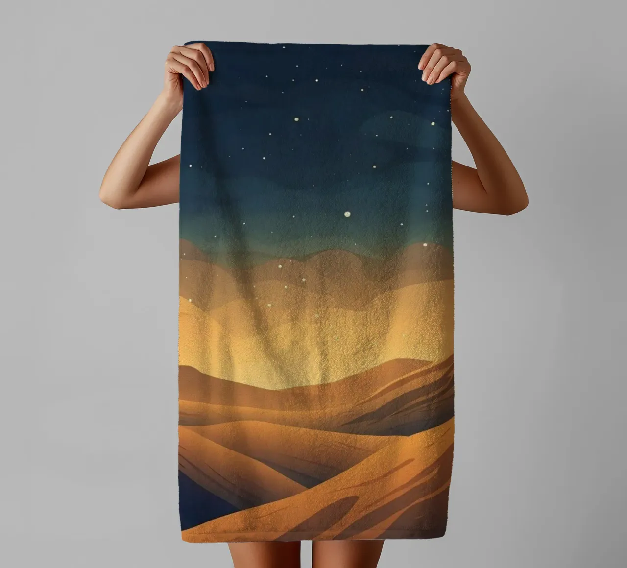 landscape moonlight towel by twillight