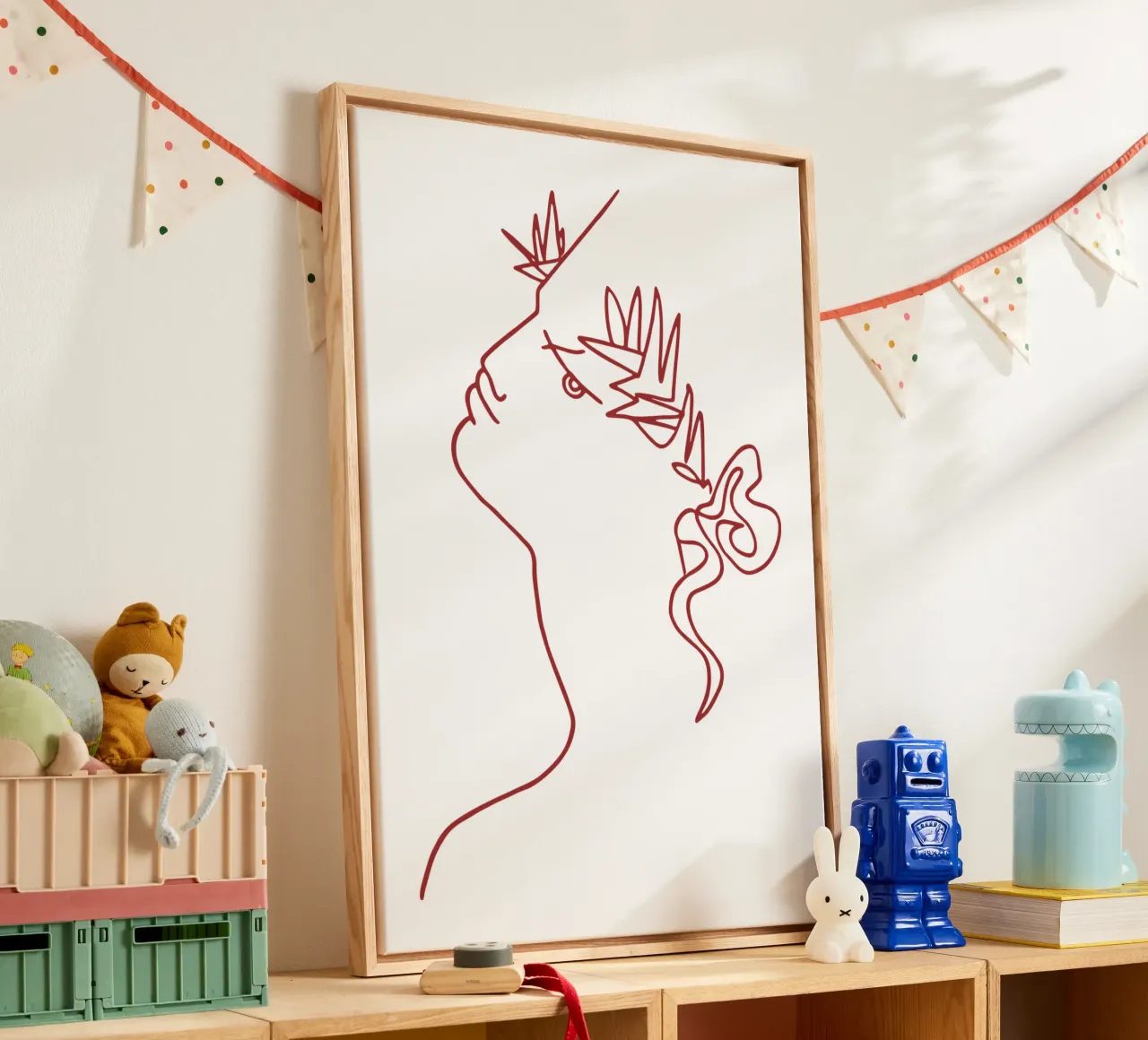 Jean Cocteau - Kunstwerk 6 canvas met Baklijst van https://www.juniqe.com/uk/shop/Henndraws