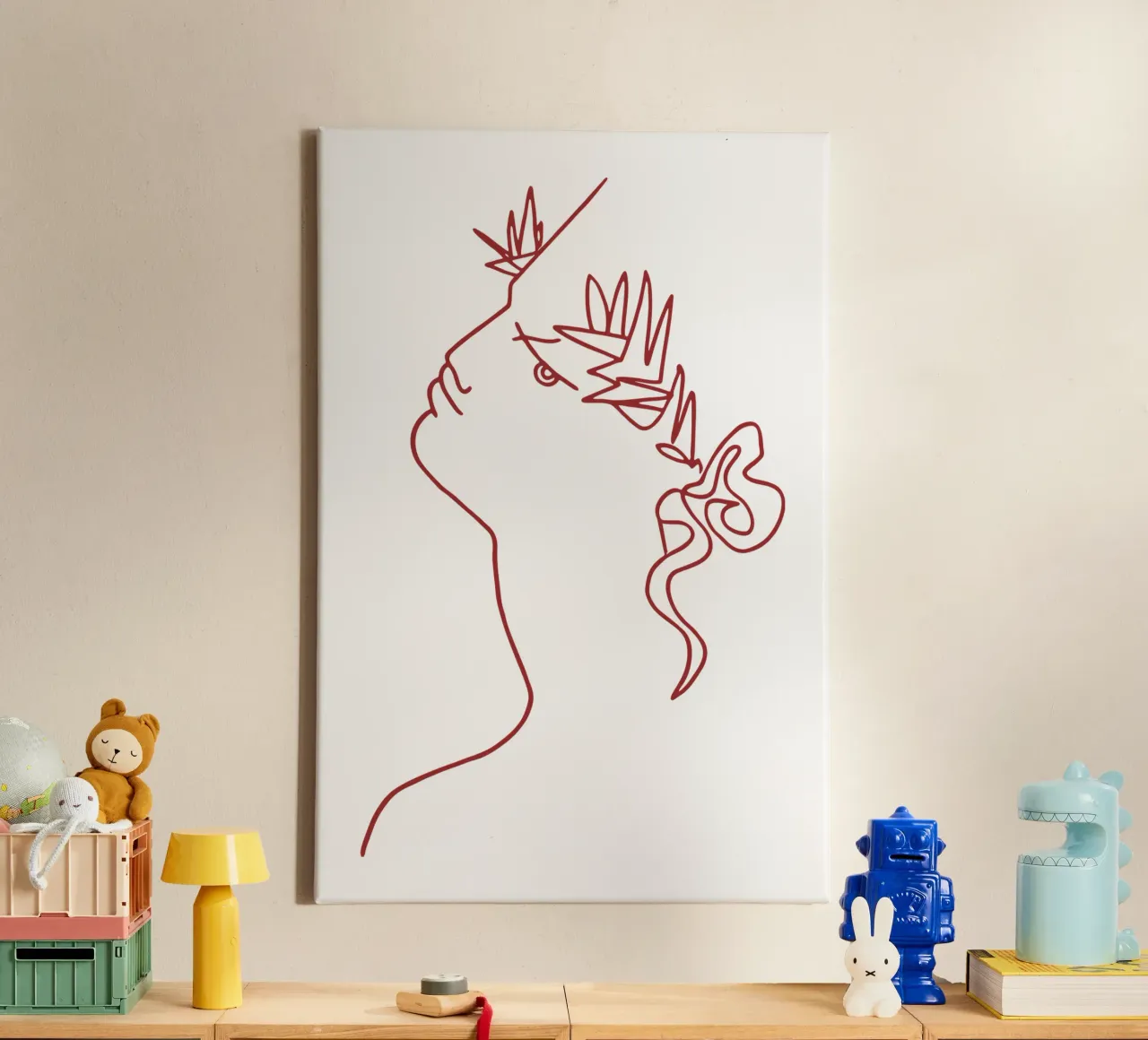 Jean Cocteau - Kunstwerk 6 canvas met Baklijst van https://www.juniqe.com/uk/shop/Henndraws