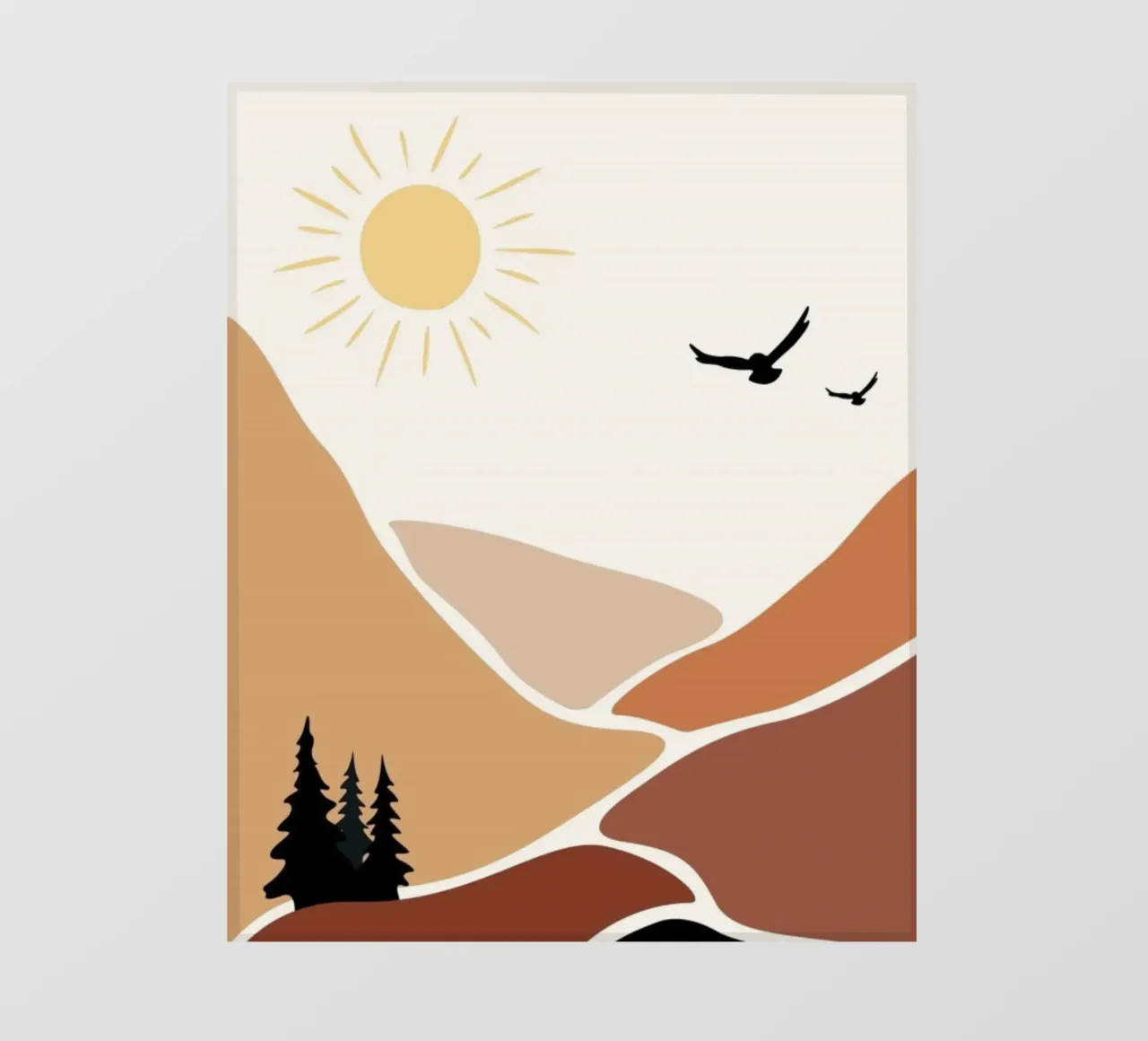 mountains birds trees telo in pvc da twillight