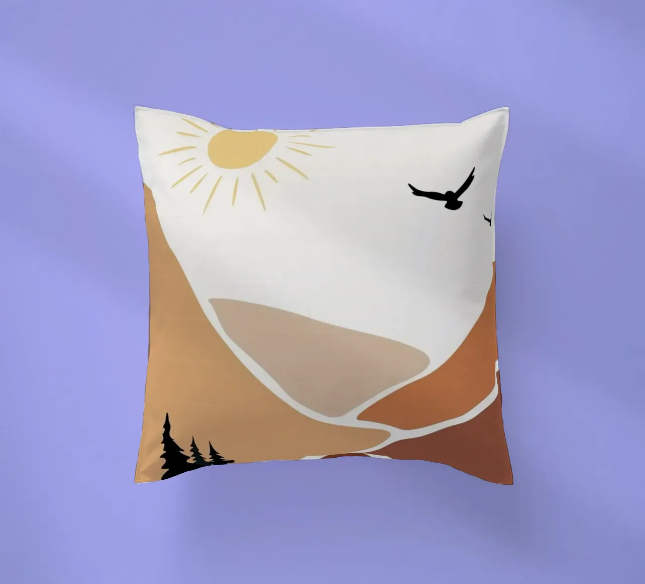 mountains birds trees cuscino da twillight