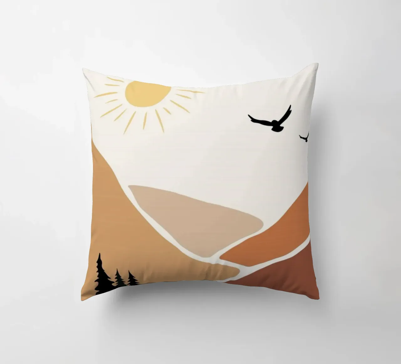 mountains birds trees cuscino da twillight