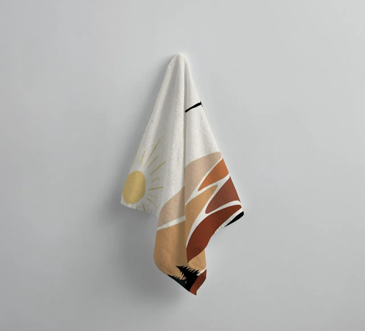 mountains birds trees asciugamano da bagno da twillight