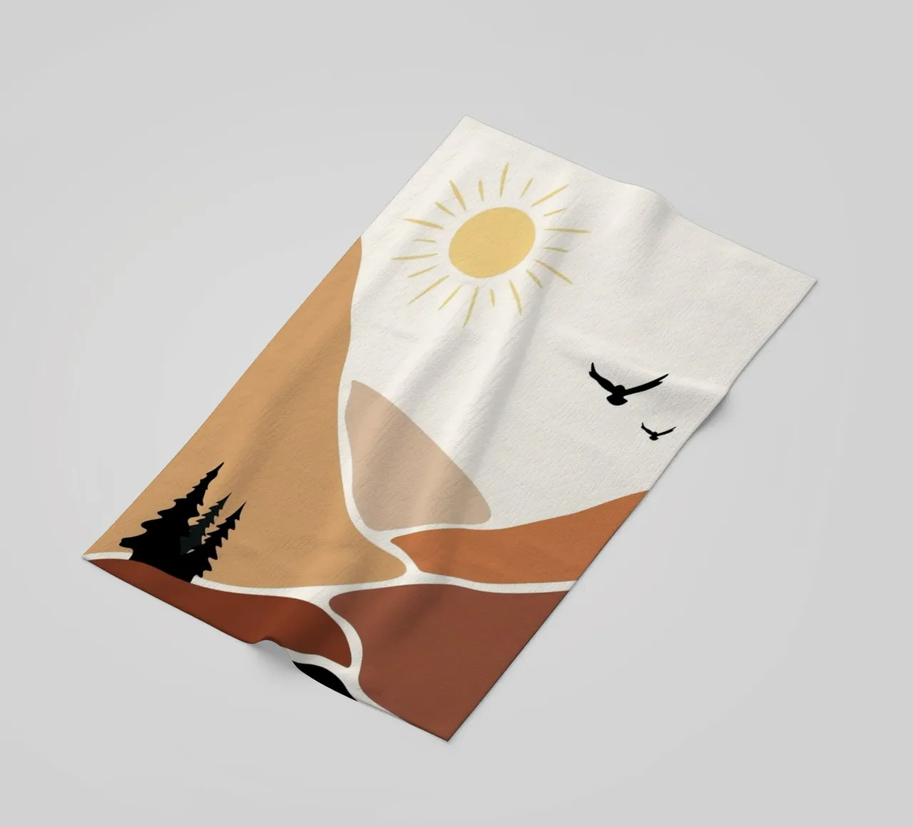 mountains birds trees telo mare da twillight