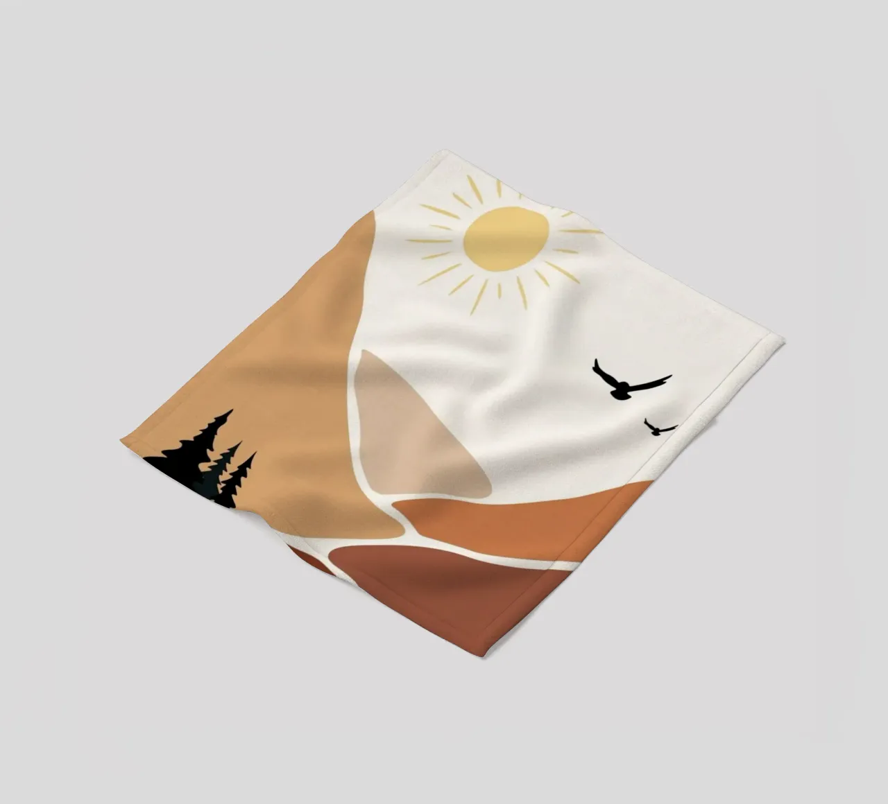 mountains birds trees coperta in pile da twillight