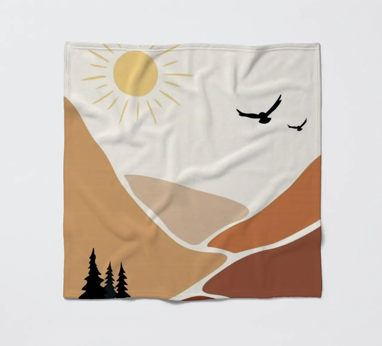 mountains birds trees coperta in pile da twillight