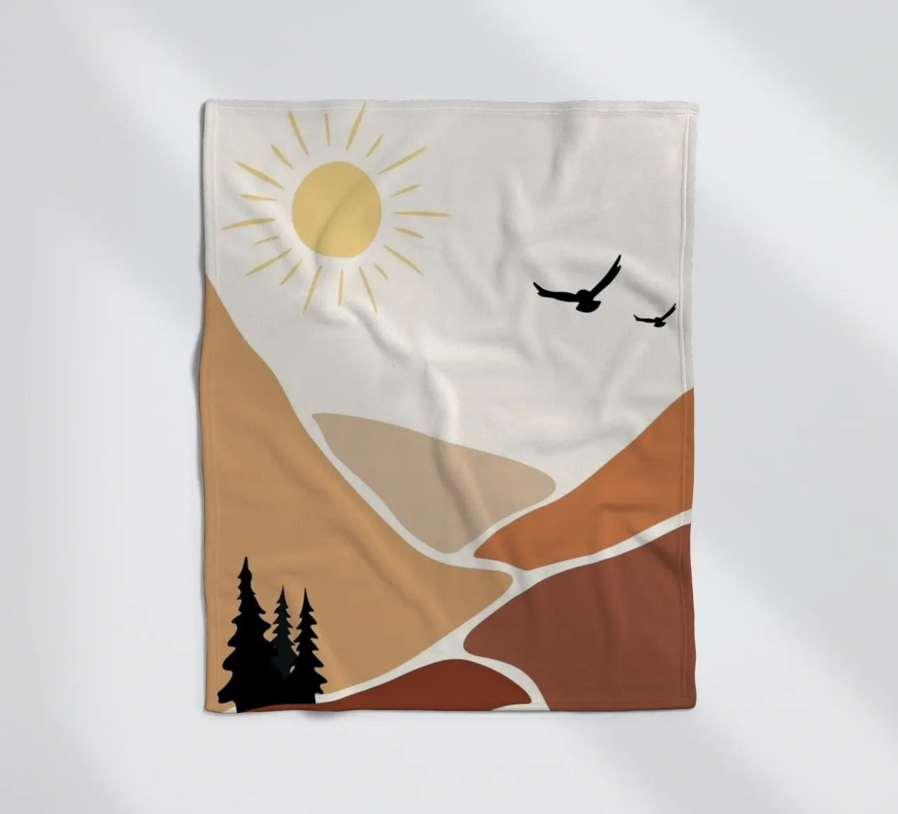 mountains birds trees coperta in pile da twillight