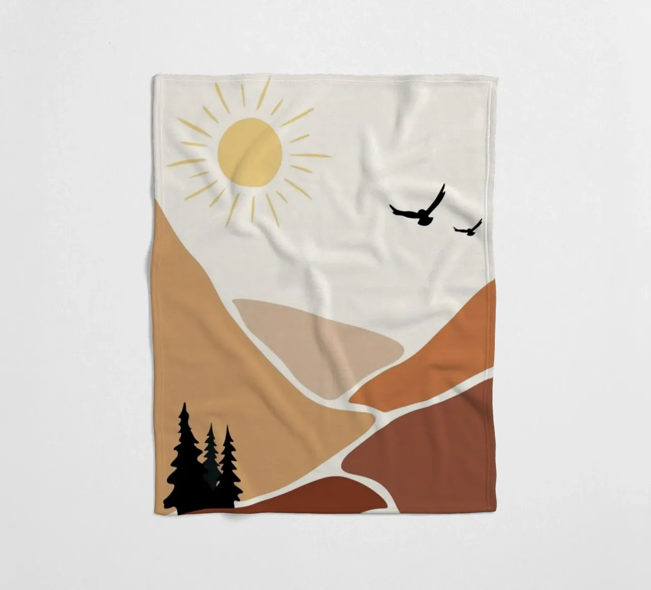 mountains birds trees coperta in pile da twillight