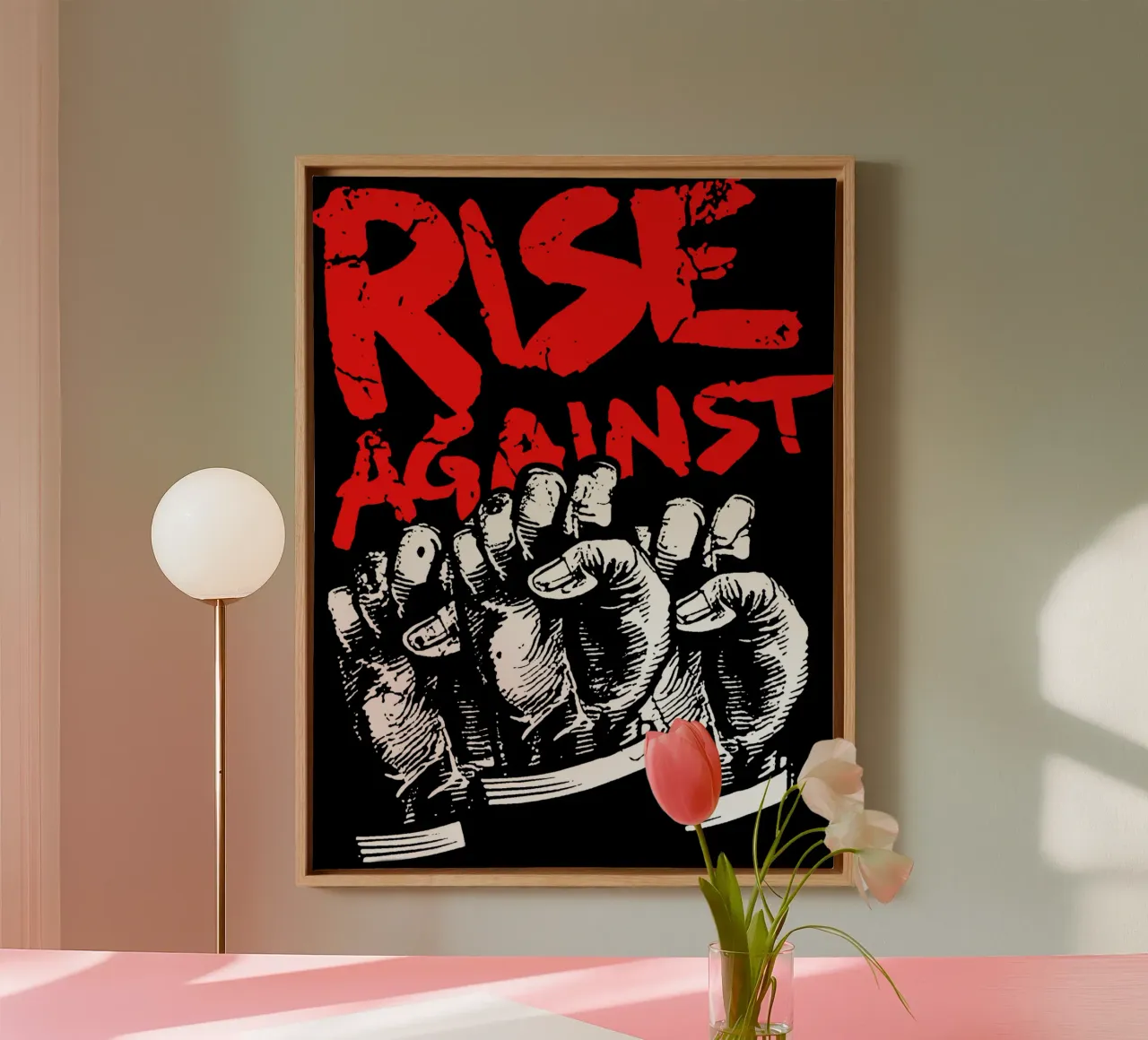 Maglietta Rise Against Basic tela con Cornice a cassetta da dhikafitra.png1