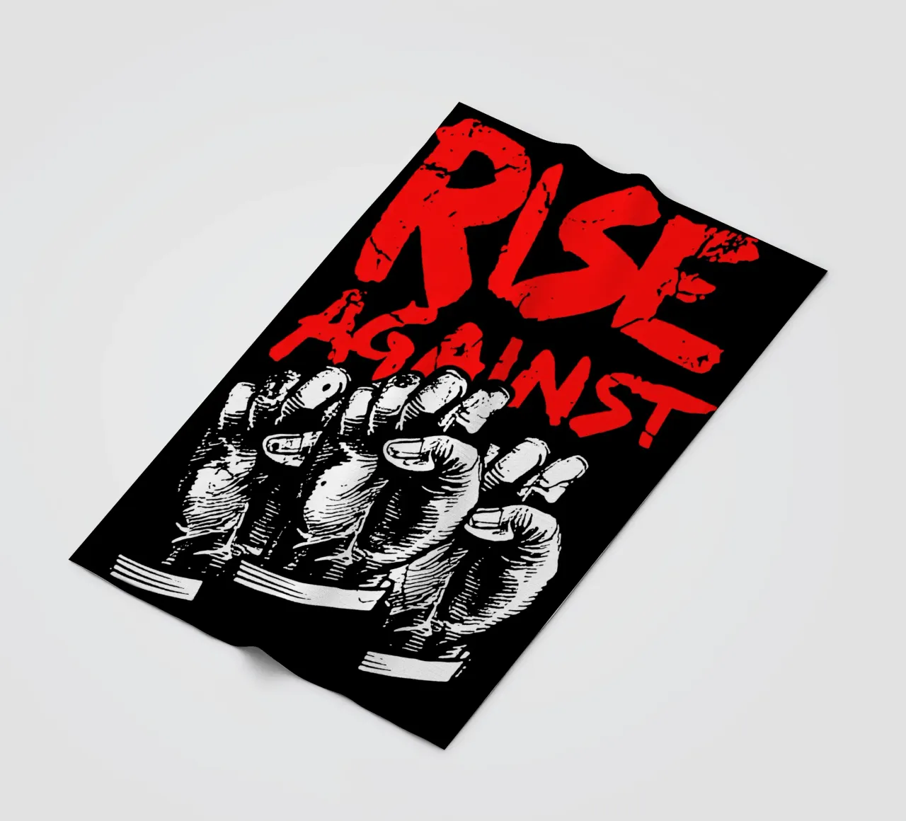 Maglietta Rise Against Basic coperta in pile da dhikafitra.png1