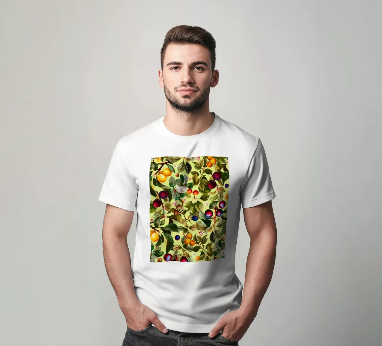 Vintage Fruit Pattern XXI t-shirt da burcukorkmazyurek