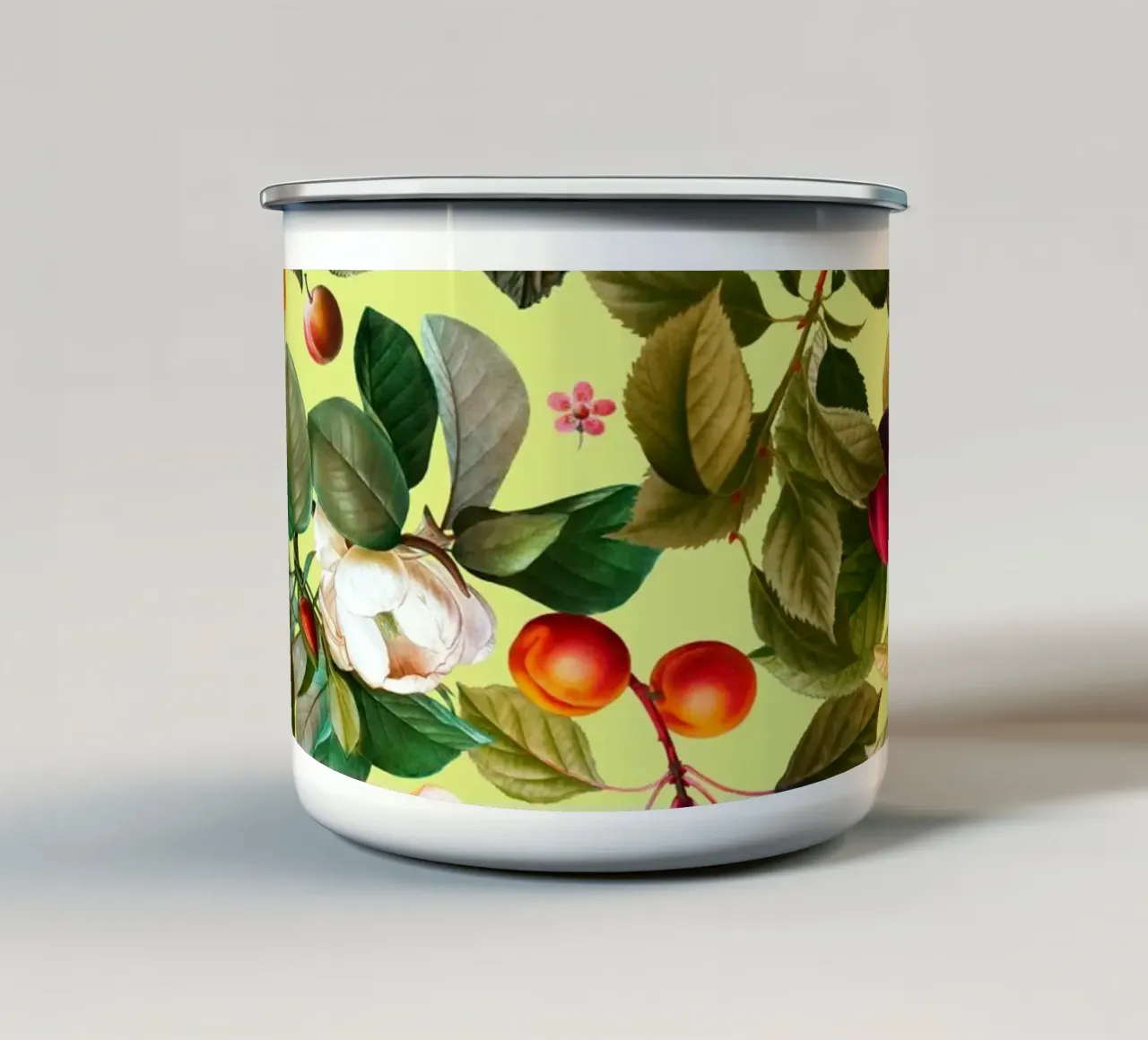 Vintage Fruit Pattern XXI tazza in smalto da burcukorkmazyurek