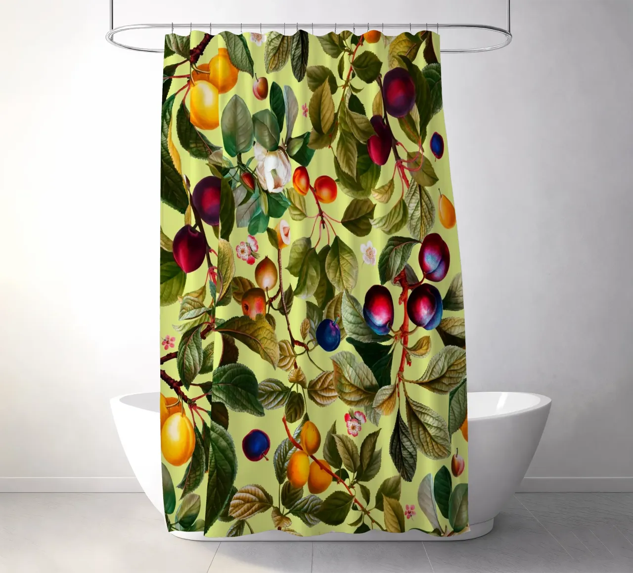 Vintage Fruit Pattern XXI shower curtain by burcukorkmazyurek