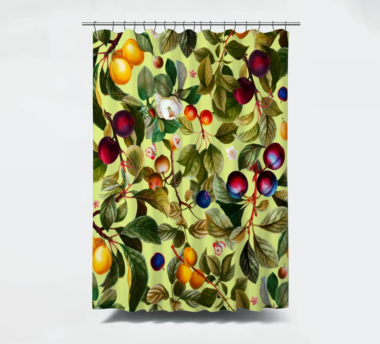 Vintage Fruit Pattern XXI shower curtain by burcukorkmazyurek