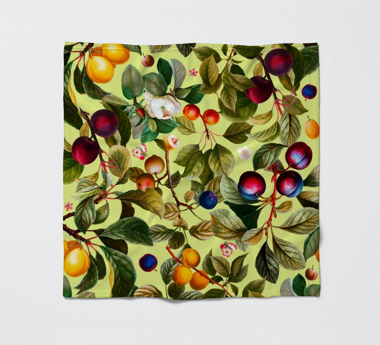 Vintage Fruit Pattern XXI fleece blanket by burcukorkmazyurek