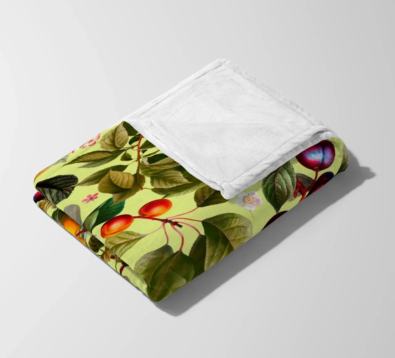 Vintage Fruit Pattern XXI fleece blanket by burcukorkmazyurek