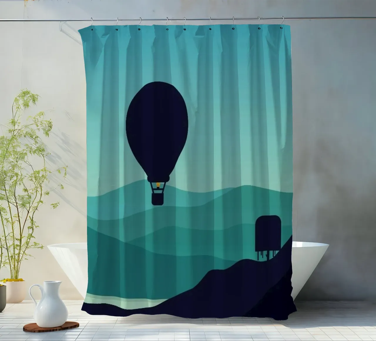 minimalist design gradient tenda da doccia da twillight
