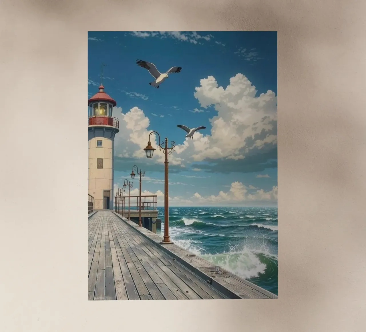 lighthouse seagulls pellicola backlit da Histrol