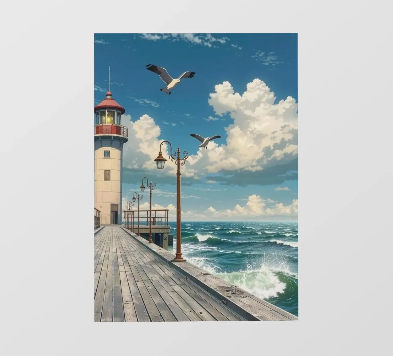 lighthouse seagulls pellicola backlit da Histrol