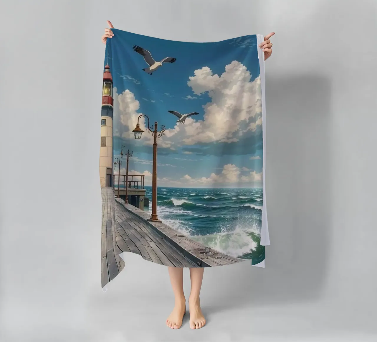 lighthouse seagulls telo mare da Histrol