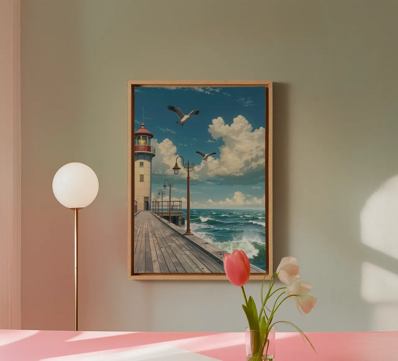 lighthouse seagulls tela da Histrol