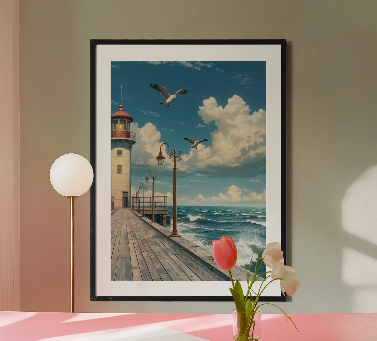 lighthouse seagulls carta hahnemühle da Histrol