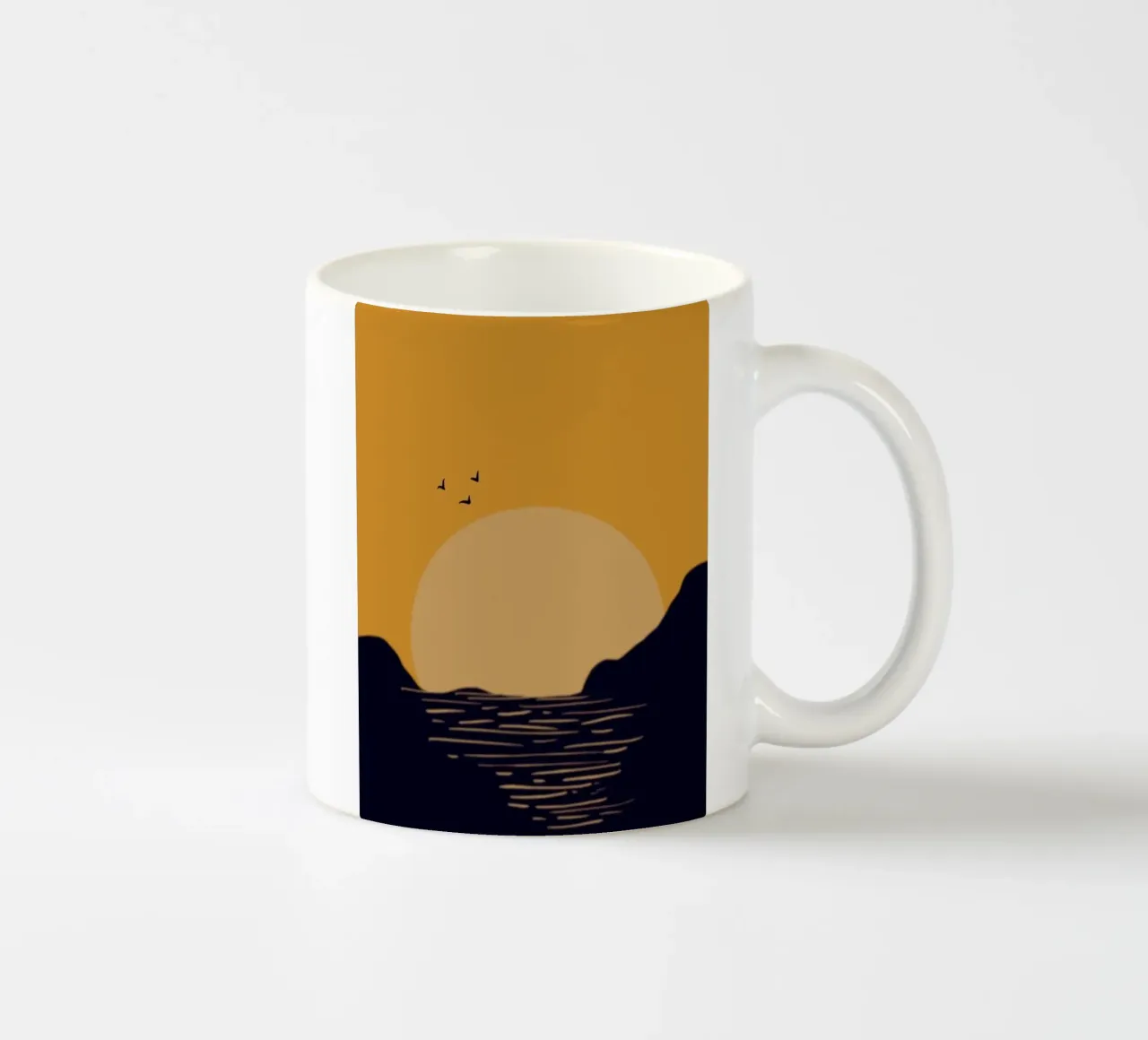 sunset birds tazza in ceramica da Histrol