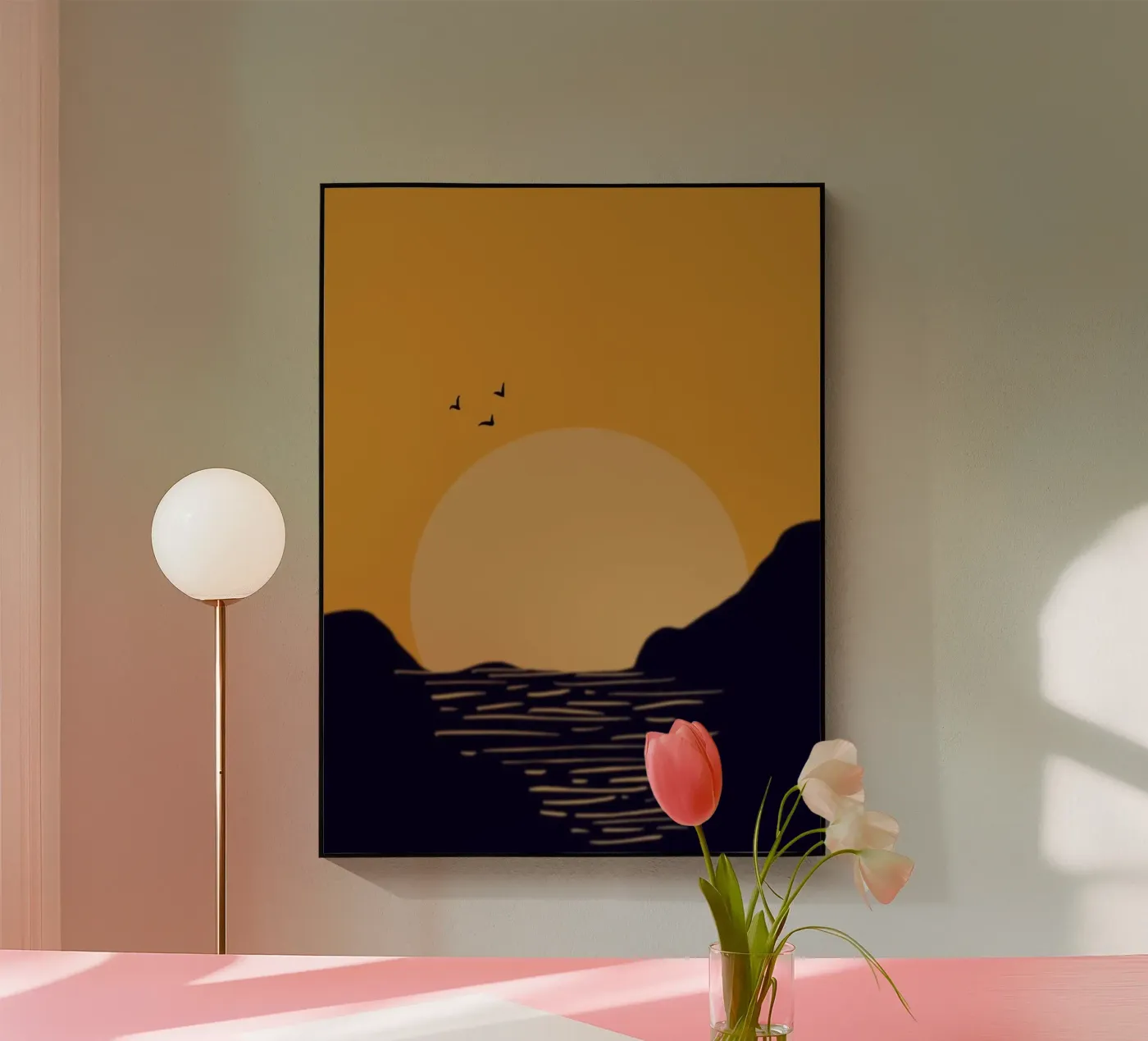 sunset birds plexiglass da Histrol