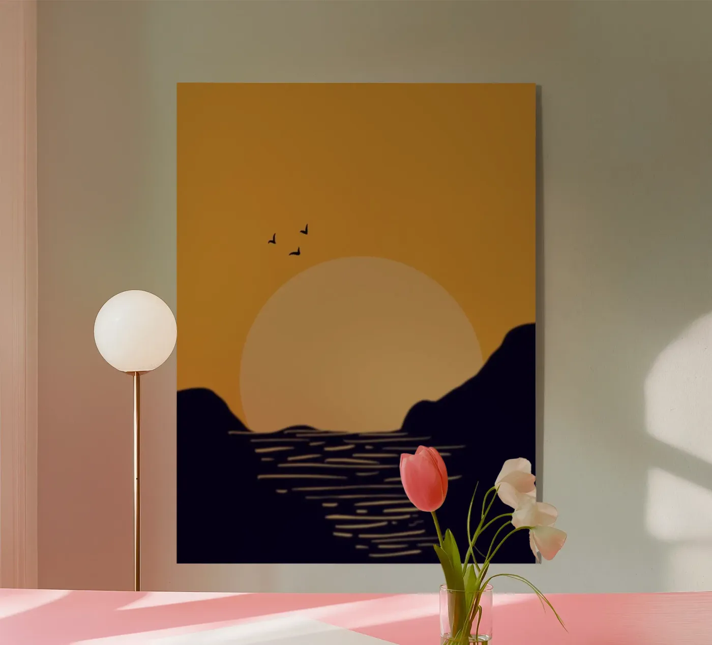 sunset birds plexiglass da Histrol