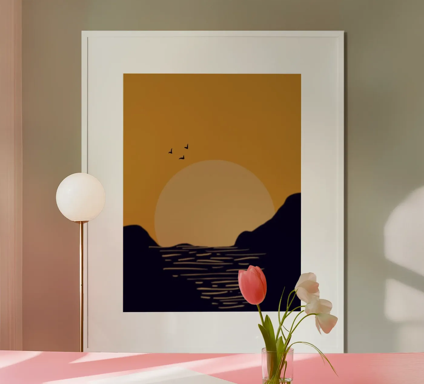 sunset birds poster da Histrol