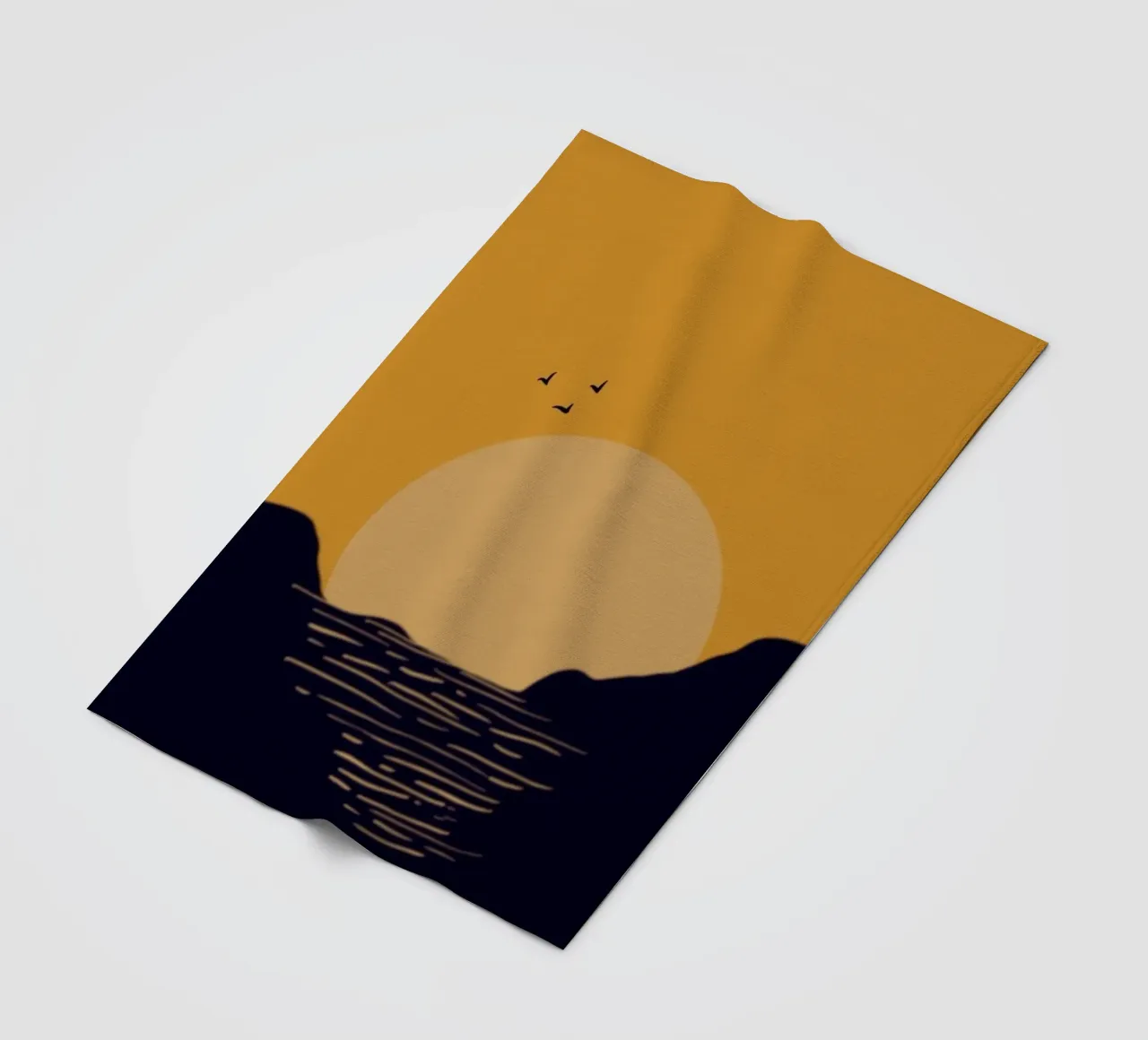 sunset birds fleece blanket by Histrol