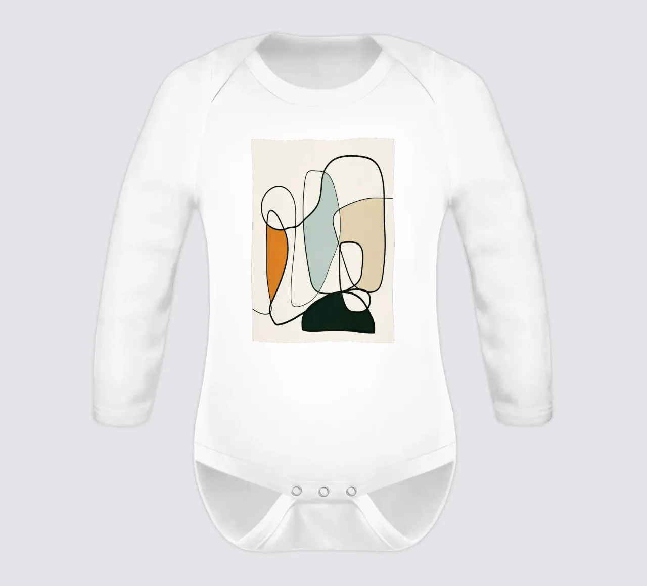 Abstract Line 9 long-sleeve baby romper by cityart