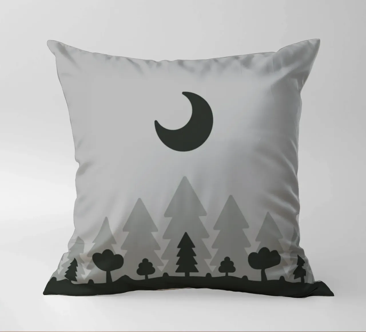silhouette of trees forest night cuscino da Histrol