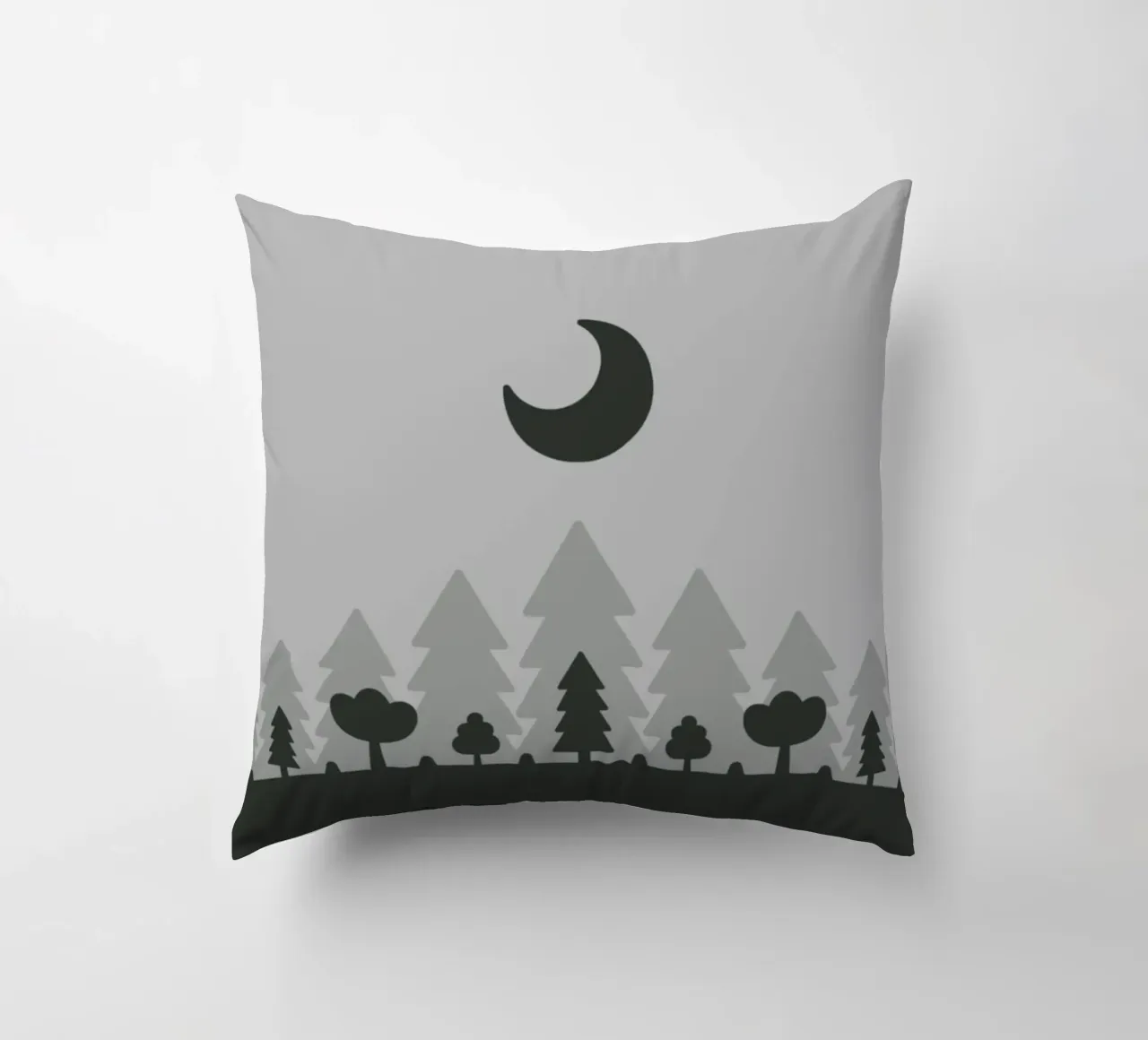 silhouette of trees forest night cuscino da Histrol