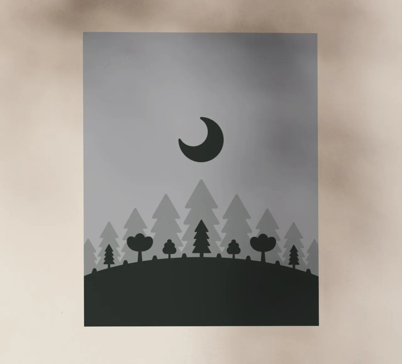 silhouette of trees forest night pellicola backlit da Histrol