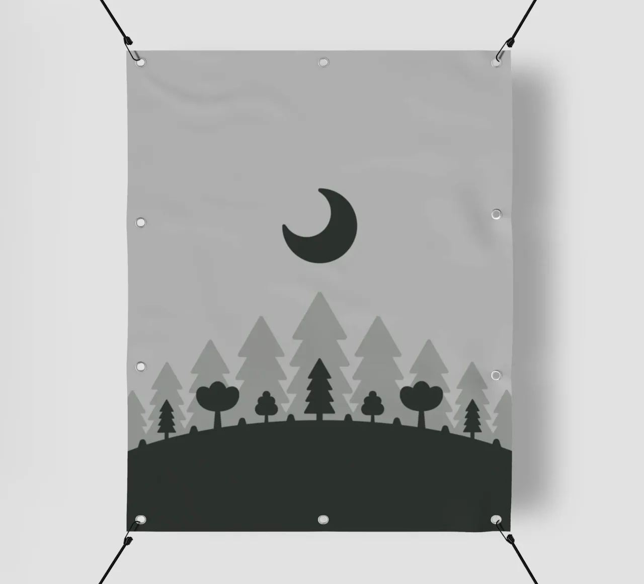 silhouette of trees forest night telo in pvc da Histrol