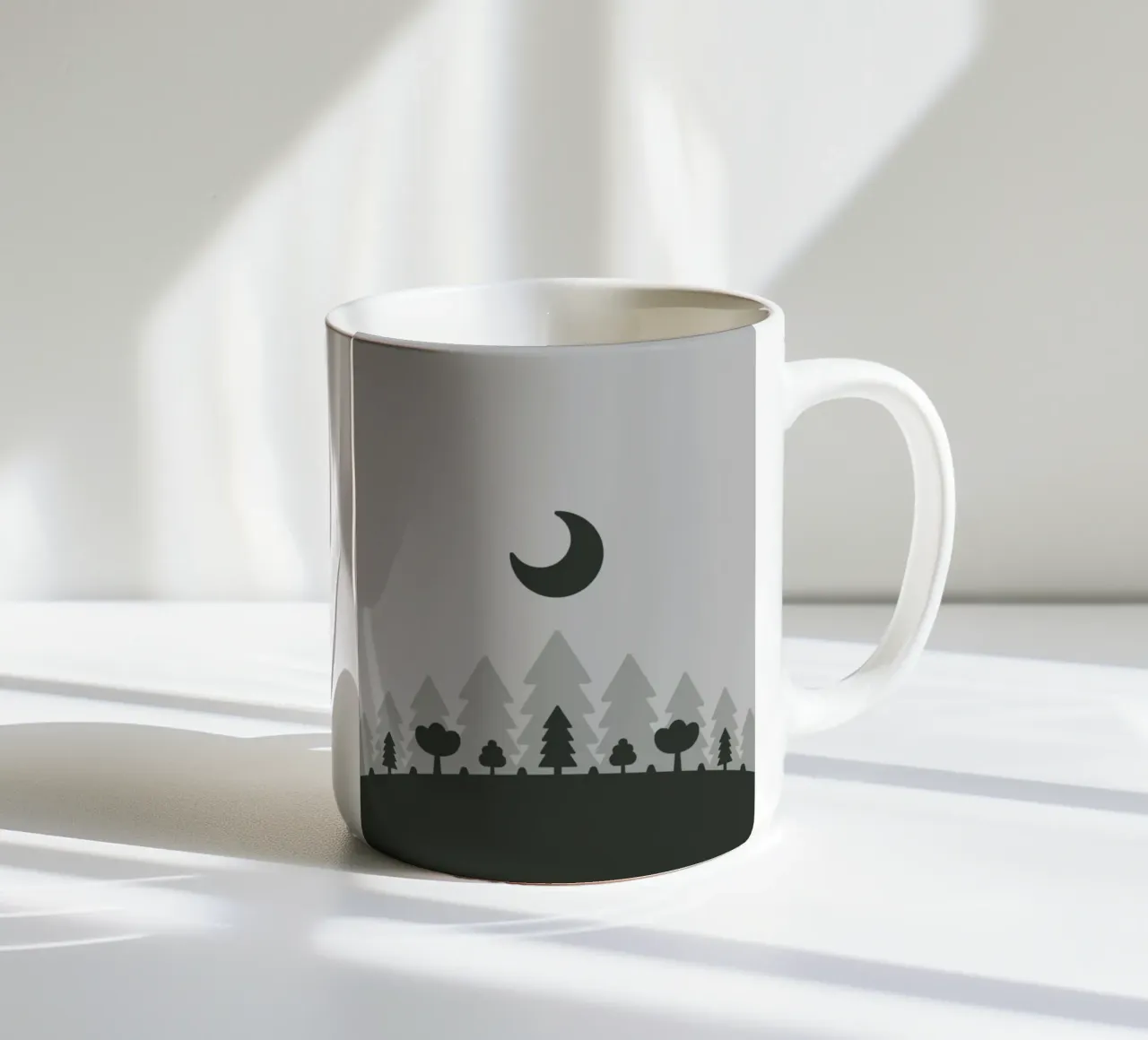 silhouette of trees forest night tazza in ceramica da Histrol