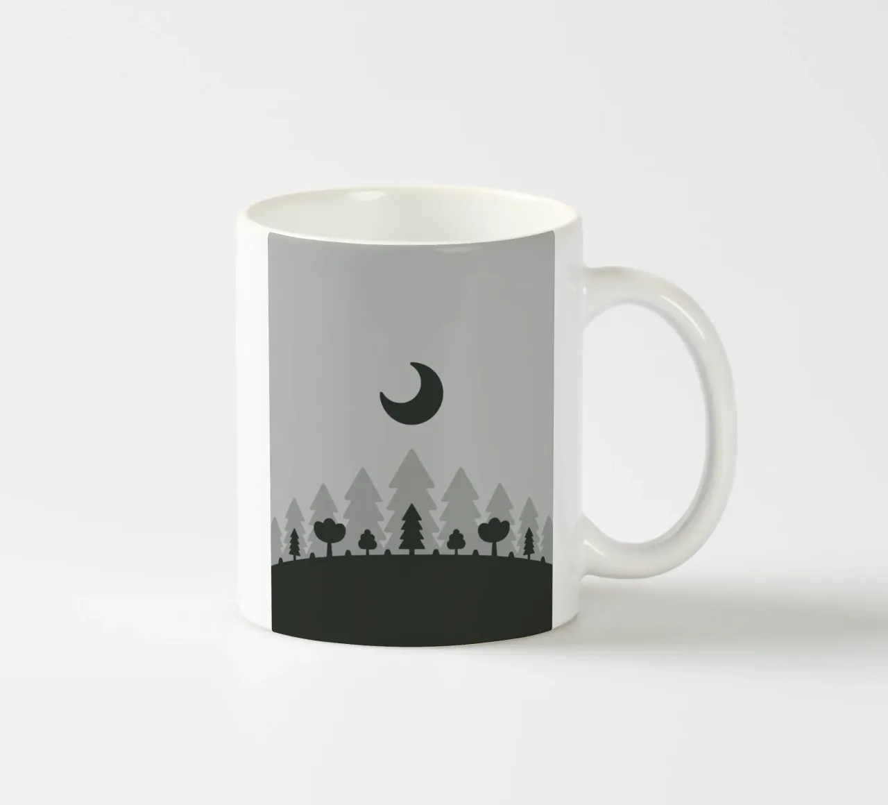 silhouette of trees forest night tazza in ceramica da Histrol