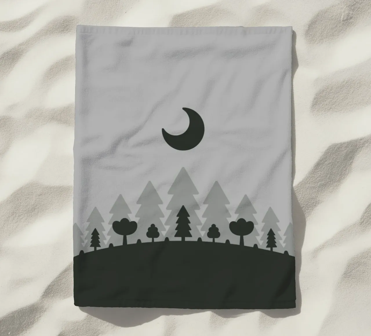 silhouette of trees forest night telo mare da Histrol